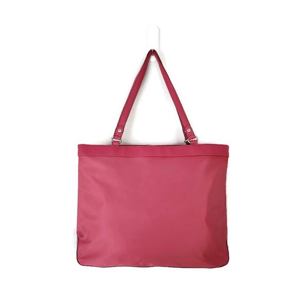 Liz Claiborne Women's Pink Nylon Business Travel Laptop Tote w Portfolio Holder - Picture 3 of 9